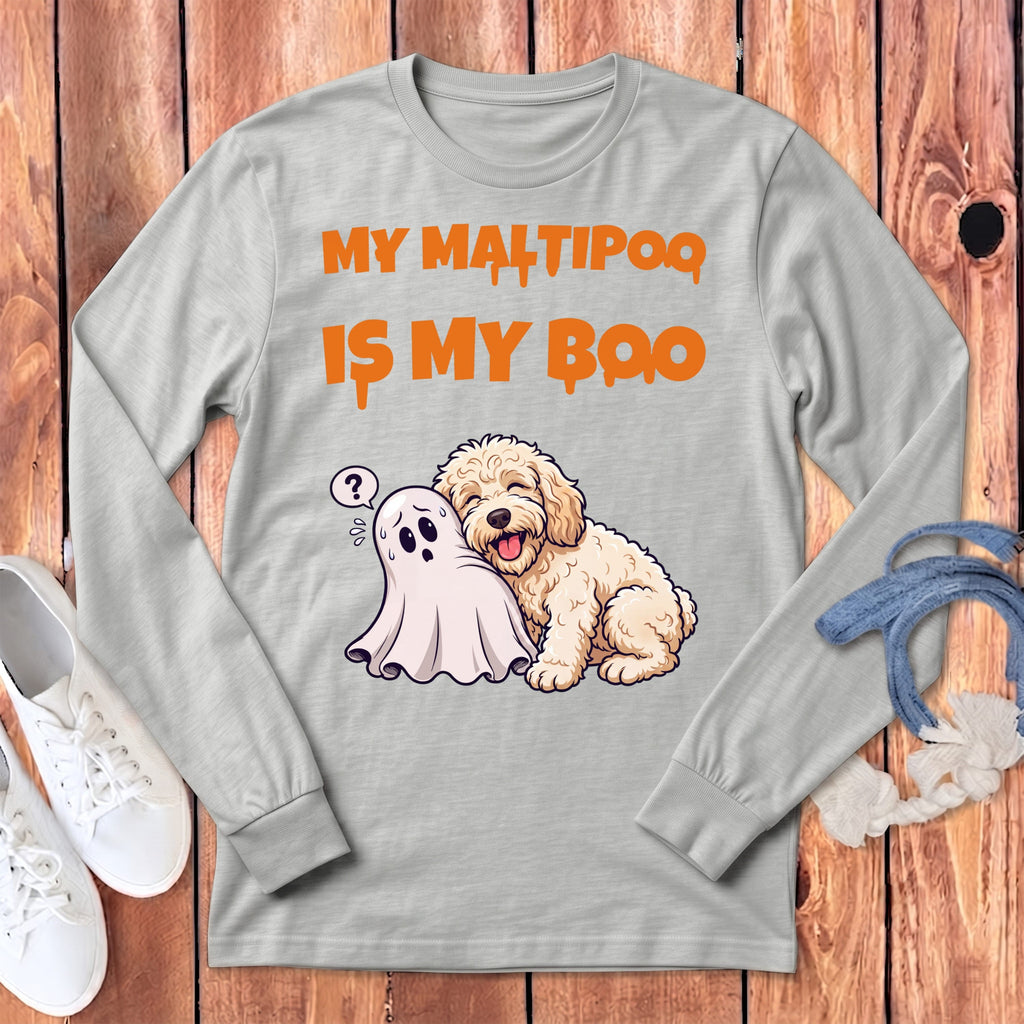 Maltipoo My Boo Long Sleeve T-Shirt in Athletic Heather / S by Puppy Jo
