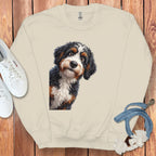 Cute and Adorable Dog Print White Sweatshirt