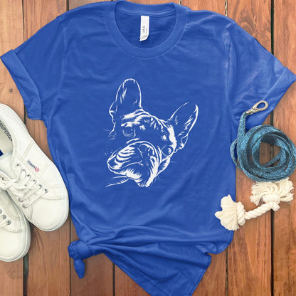 Blue T-shirt with Detailed French Bulldog Print product
