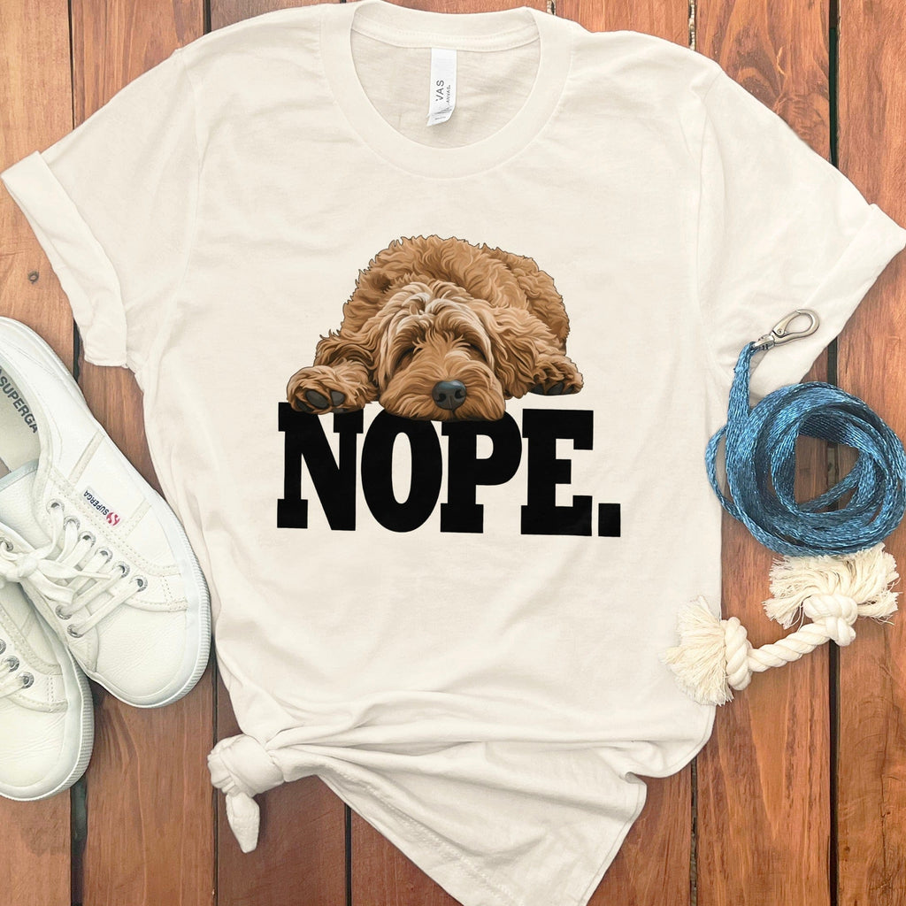 Funny Nope Dog Printed Graphic Tee Shirt