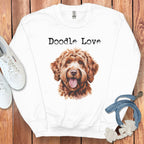 Doodle Love Puppy Illustration Long Sleeve Shirt