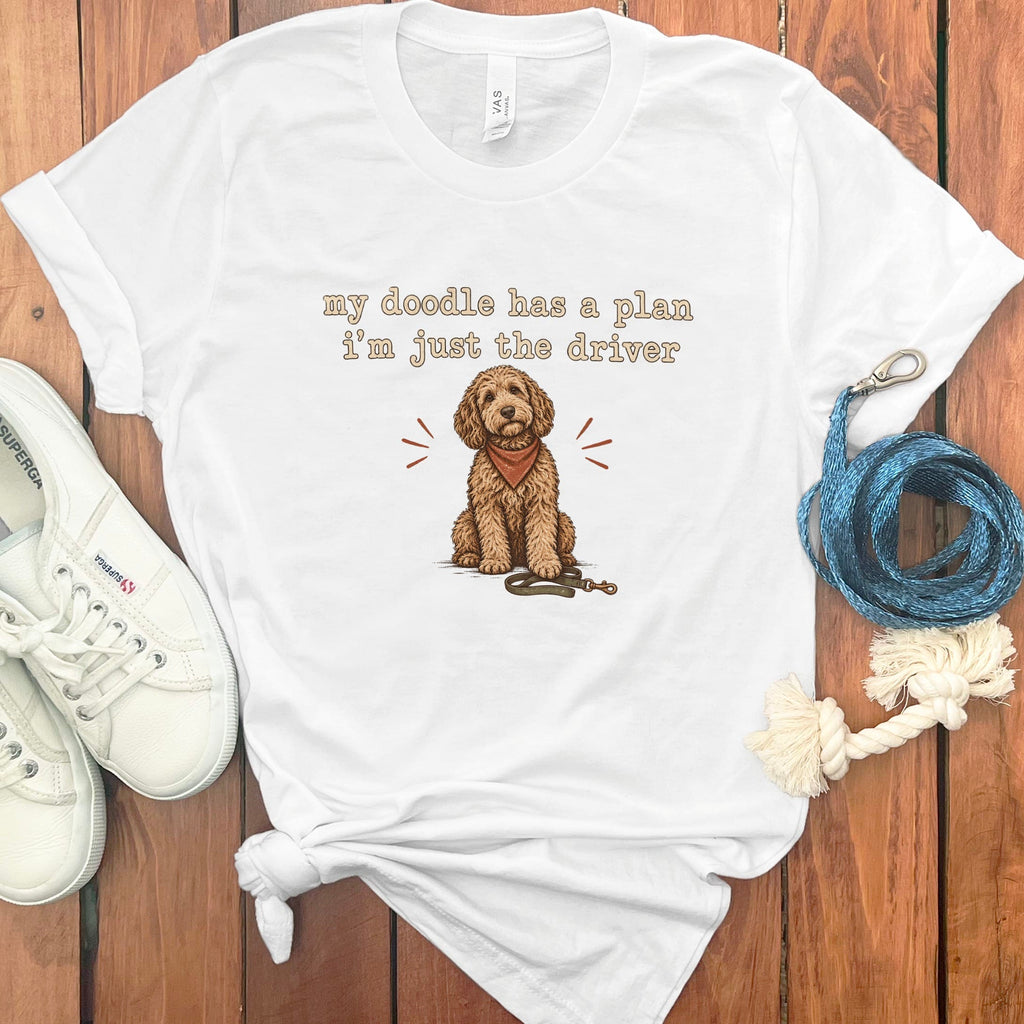 Doodle Driver T-Shirt in White / S by Puppy Jo