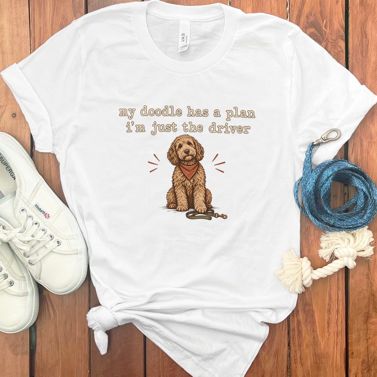 Doodle Driver T-Shirt in White / S by Puppy Jo