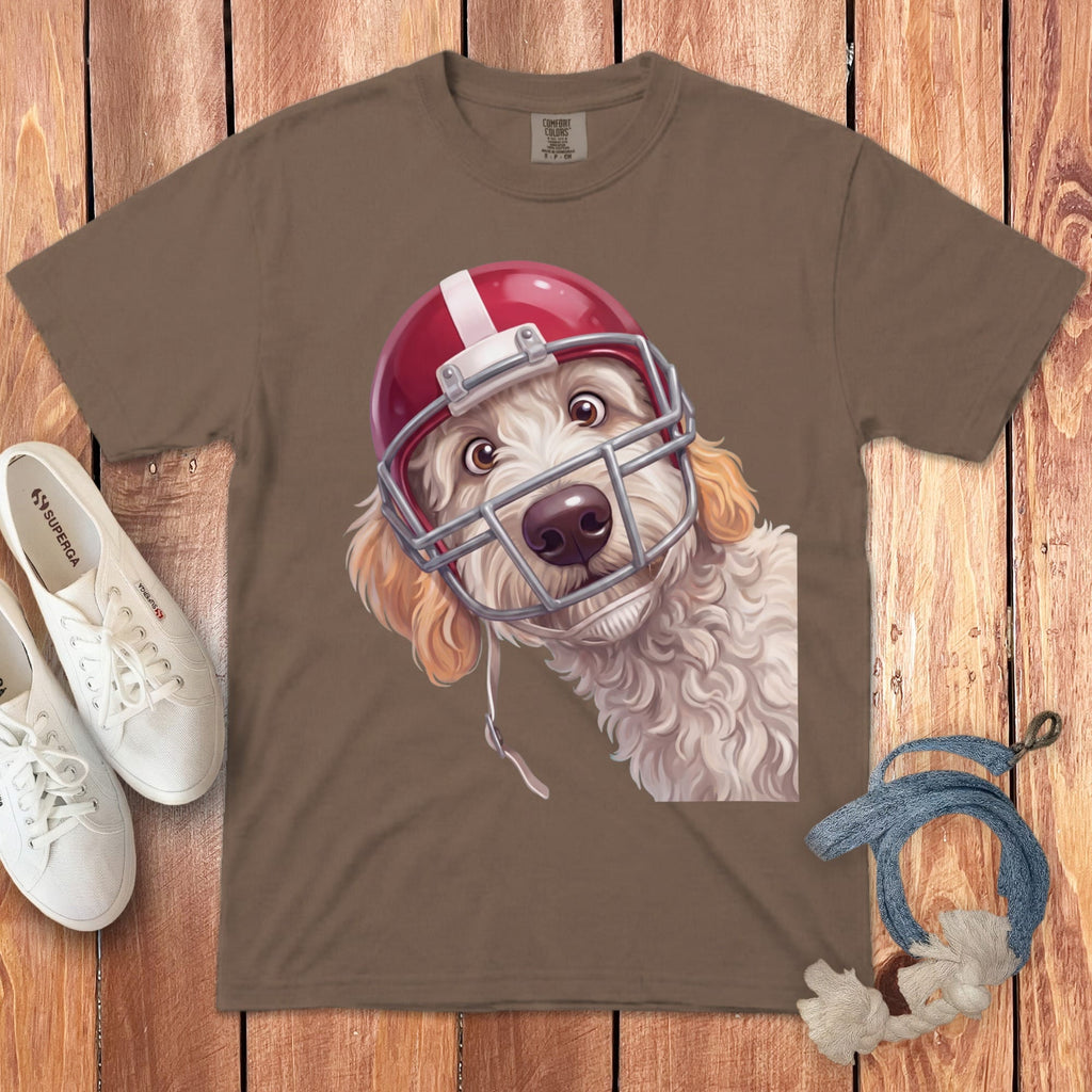 Maltipoo Football Helmet Signature T-Shirt in Espresso / S by Puppy Jo