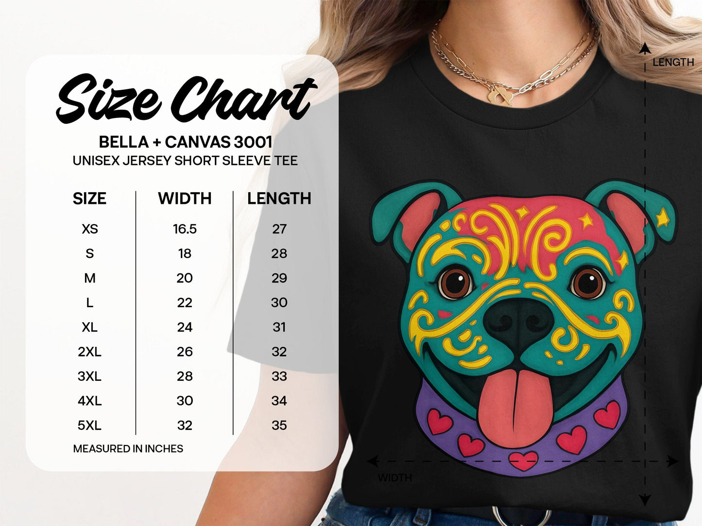 Colorful Pug Face Graphic Unisex Jersey Short Sleeve Tee