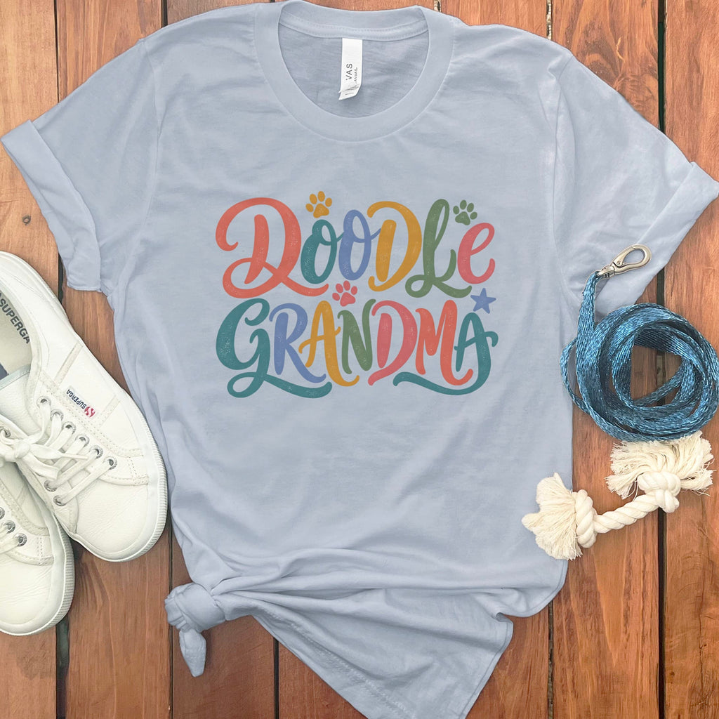 Doodle Grandma T-Shirt in Light Blue / S by Puppy Jo
