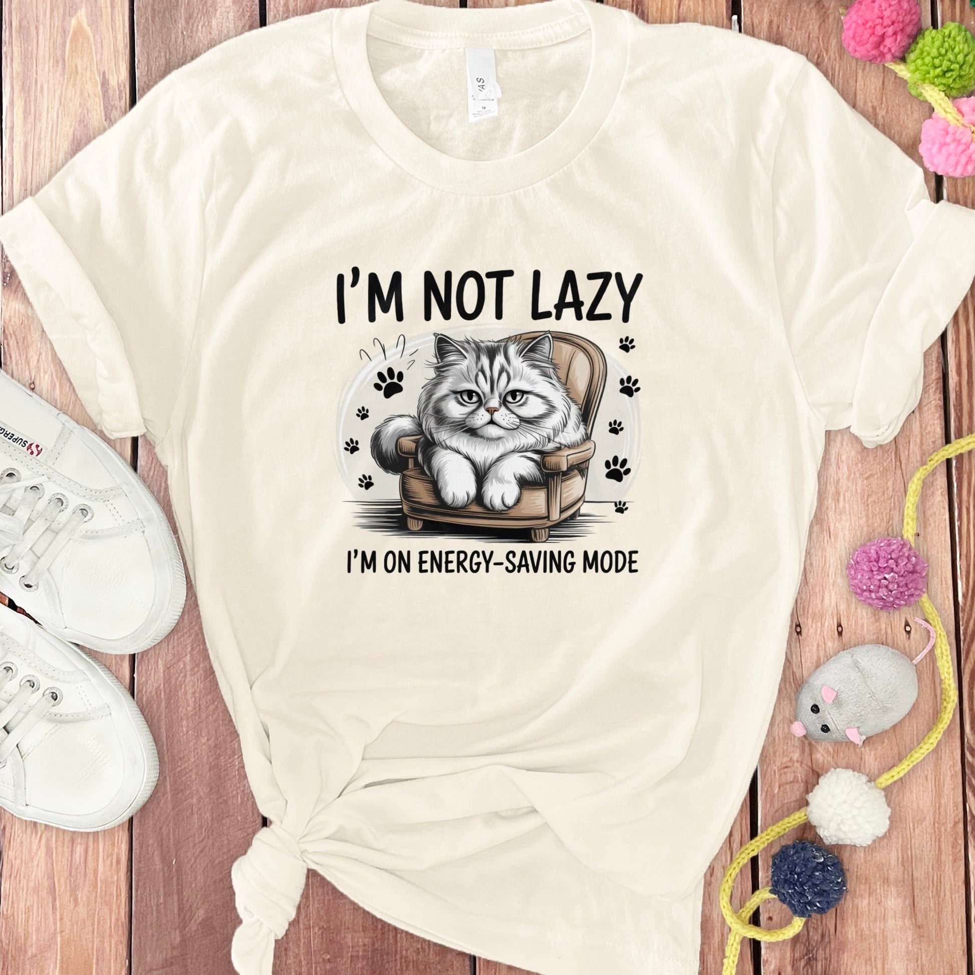 I'm Not Lazy Energy Saving Mode Cat Design Shirt product type