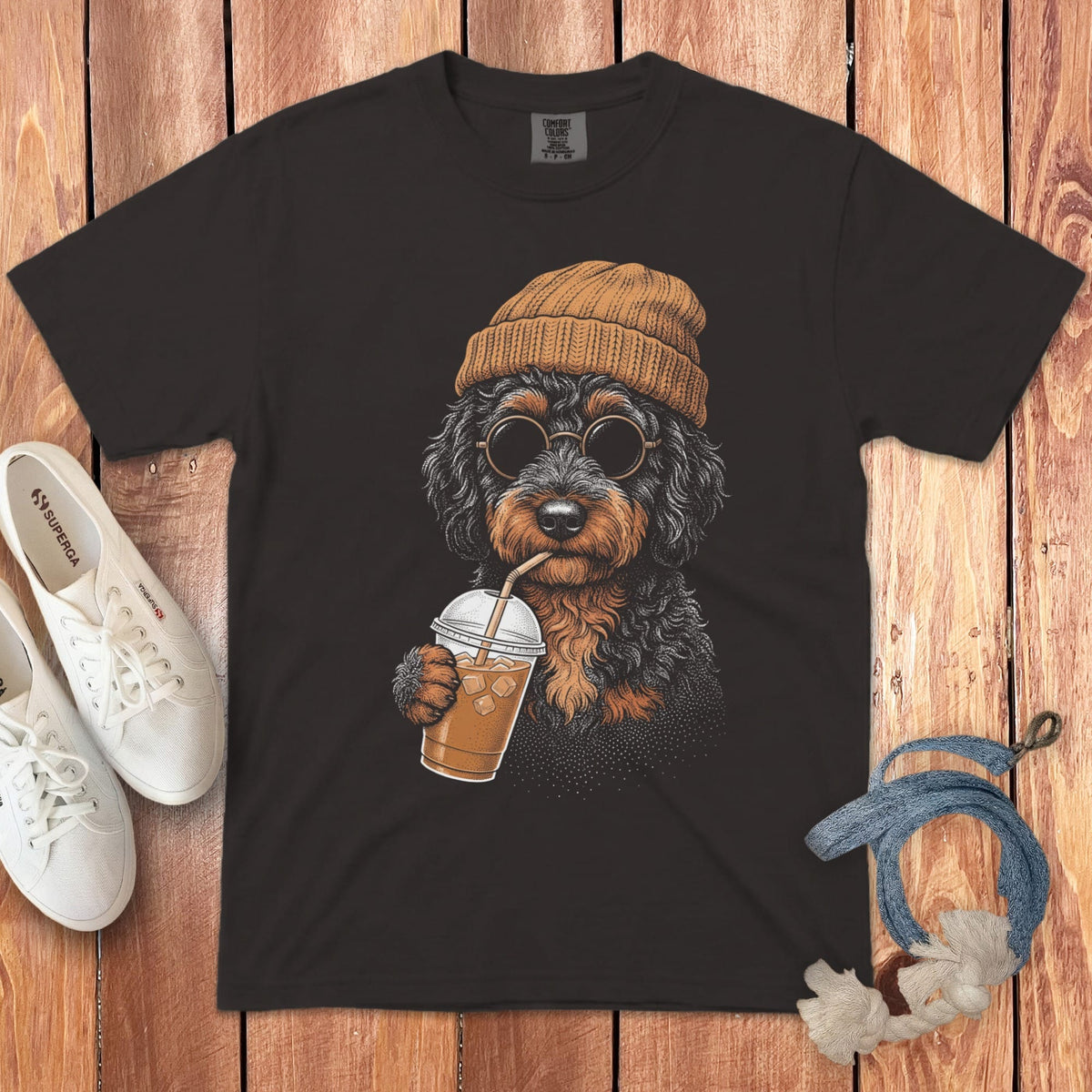 Phantom Goldnedoodle Ice Latte T-Shirt in Graphite / S by Puppy Jo