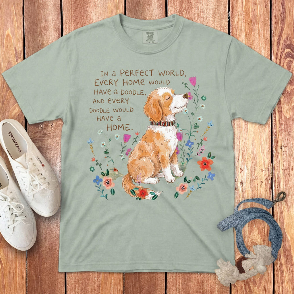 Perfect World Parti Goldendoodle Signature T-Shirt in Bay / S by Puppy Jo