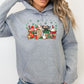 Christmas Pugs and Coffee Hoodie Sweatshirt - PuppyJo Hoodie S / Sport Grey