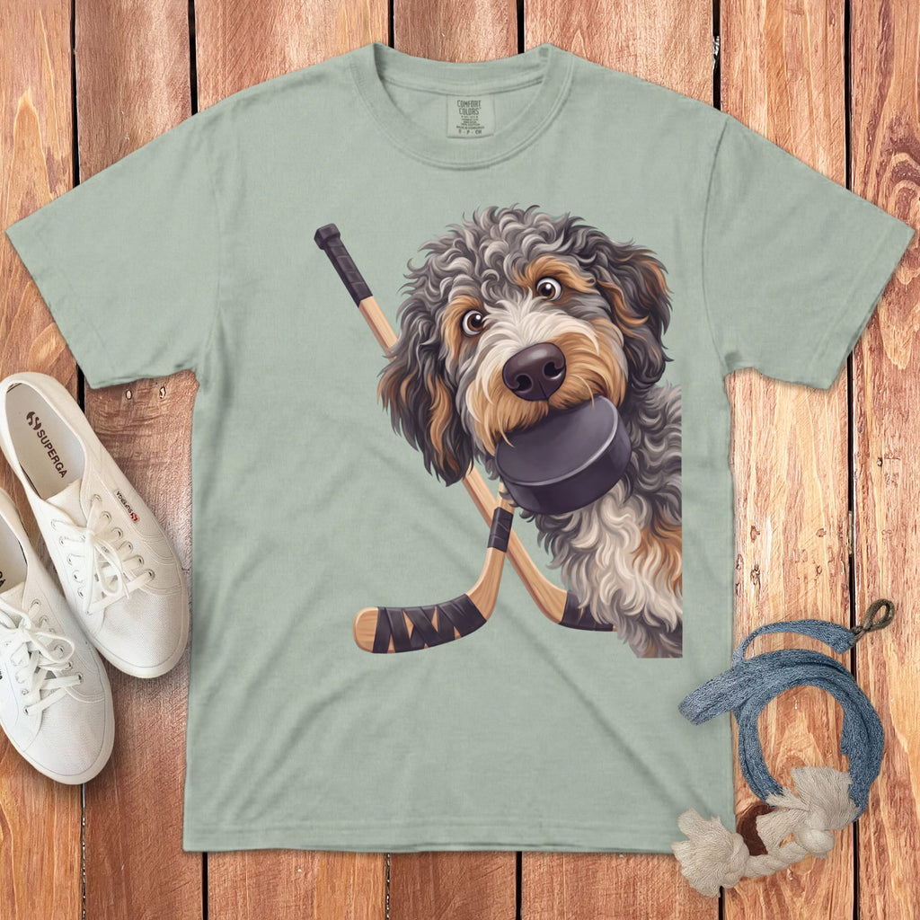 Aussiedoodle Hockey Signature T-Shirt in Bay / S by Puppy Jo