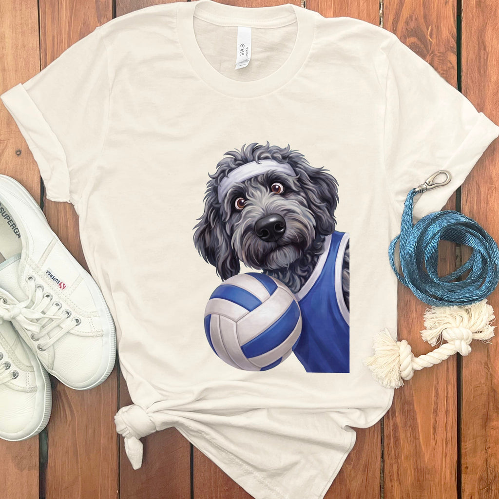 Merle Goldendoodle Volleyball Player T-Shirt in Natural / S by Puppy Jo
