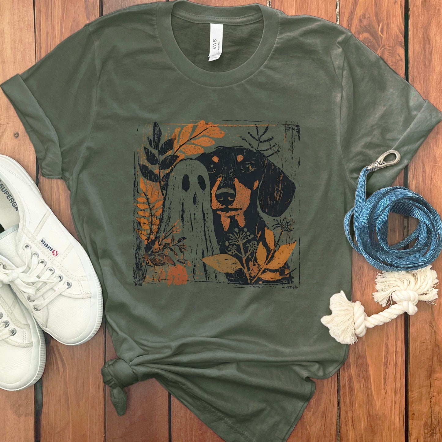 Ghost and Dog Autumn Nature Printed Graphic T-Shirt product