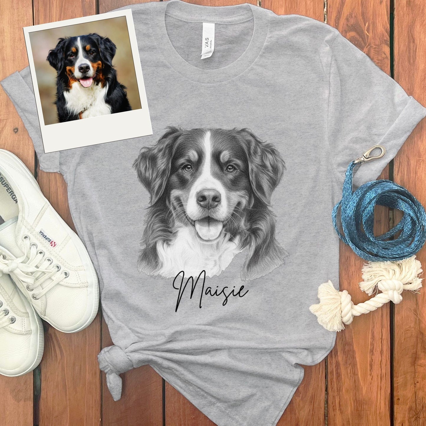 CUSTOM PET PHOTO SKETCH T-SHIRT