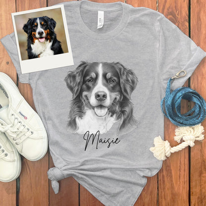 CUSTOM PET PHOTO SKETCH T-SHIRT