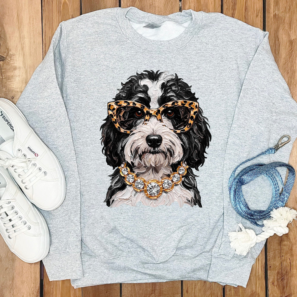 Sheepadoodle Glam Sweatshirt in Sport Grey / S by Puppy Jo