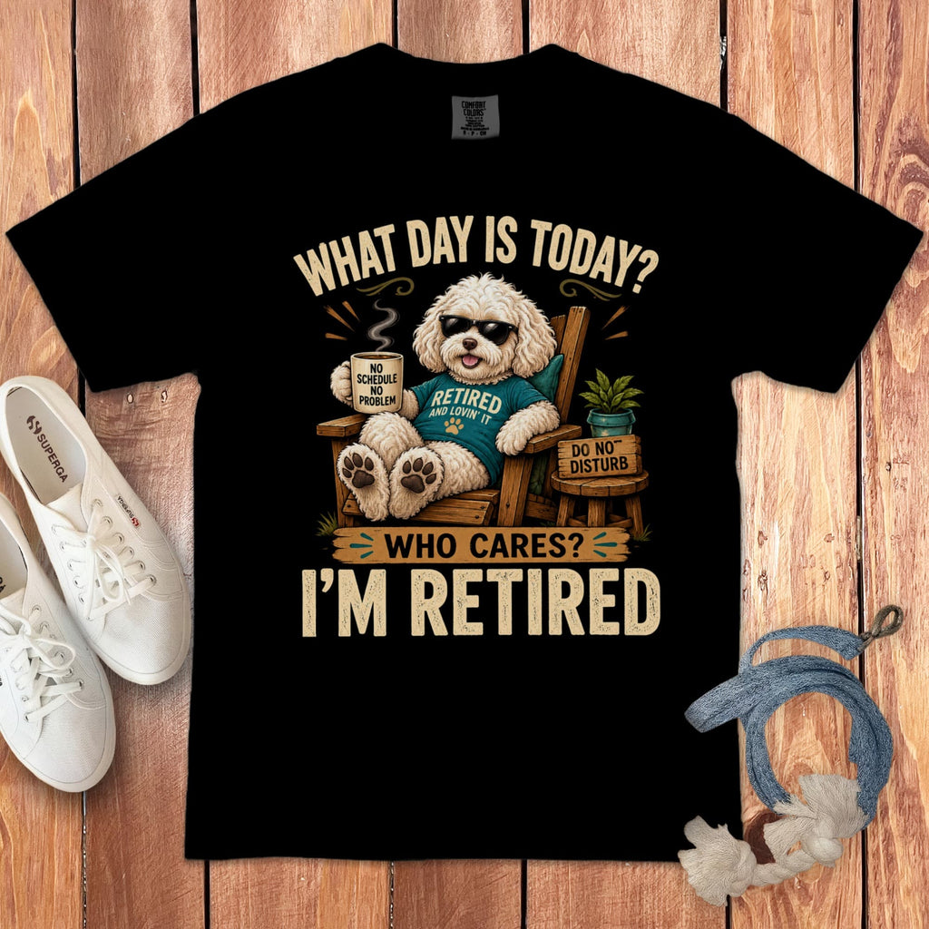I'm Retired Maltipoo Signature T-Shirt in Black / S by Puppy Jo