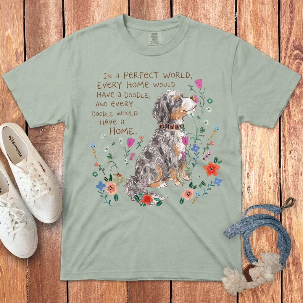 Perfect World Aussiedoodle Signature T-Shirt in Bay / S by Puppy Jo