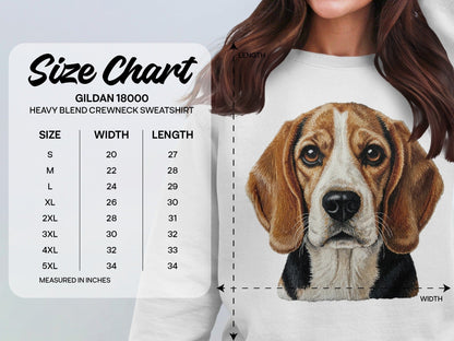 Realistic Beagle Dog Art Heavy Blend Crewneck Sweatshirt