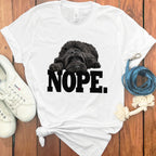 Cute Nope Sleeping Dog Graphic T-Shirt