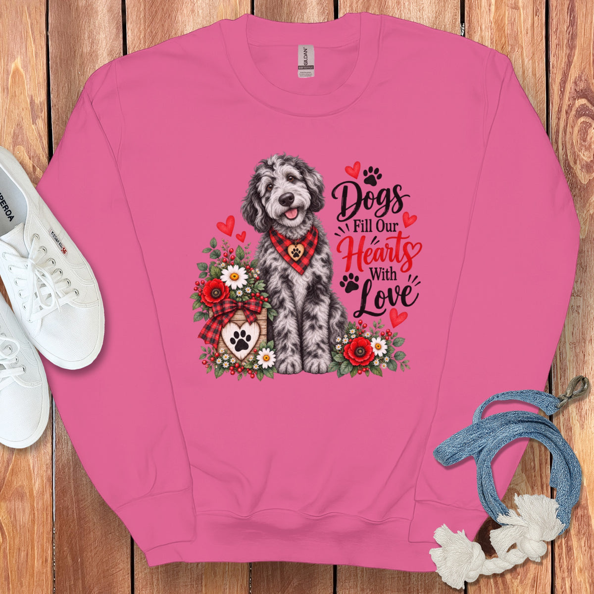 Merle Goldendoodle Hearts Love Sweatshirt