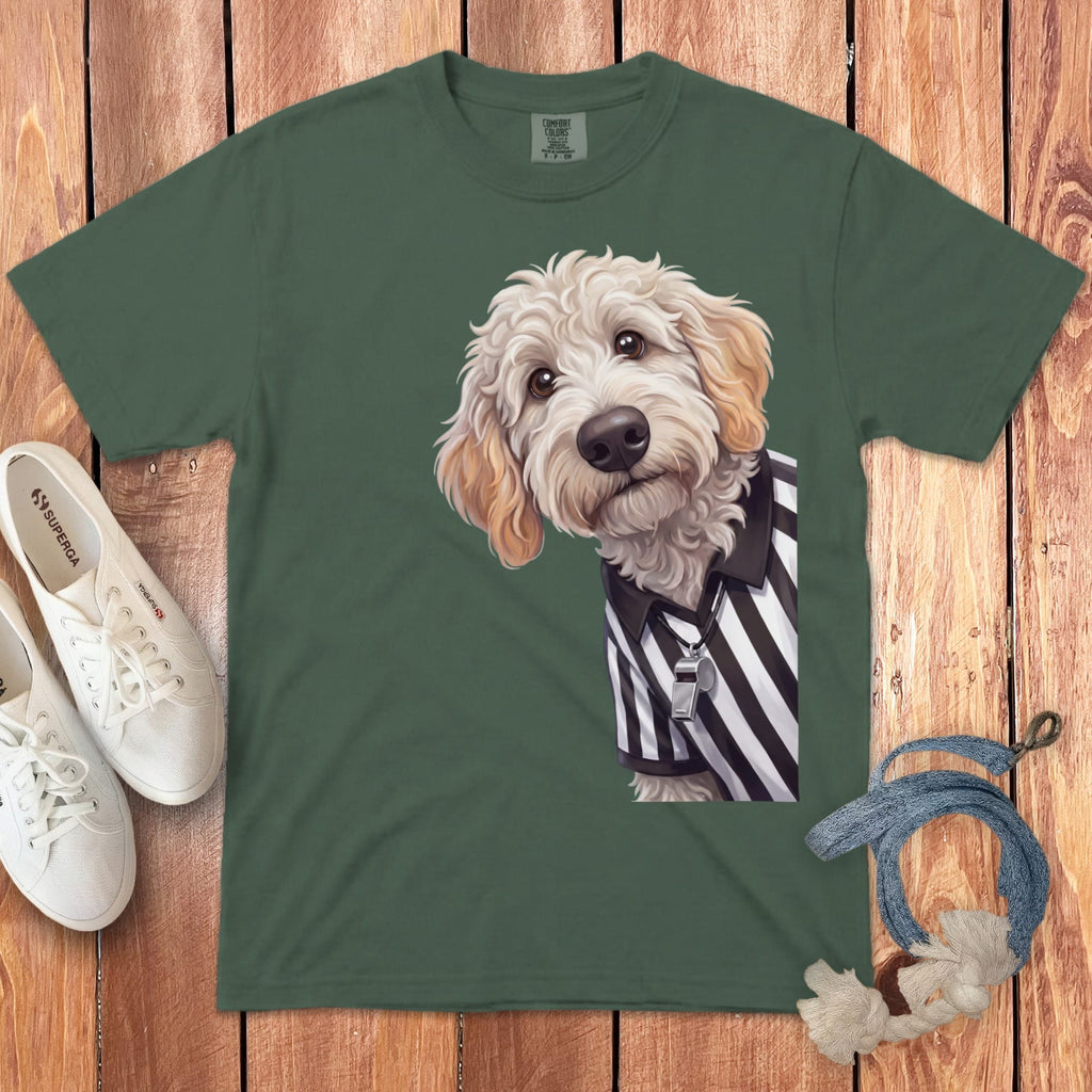 Maltipoo Football Referee Signature T-Shirt in Blue Spruce / S by Puppy Jo