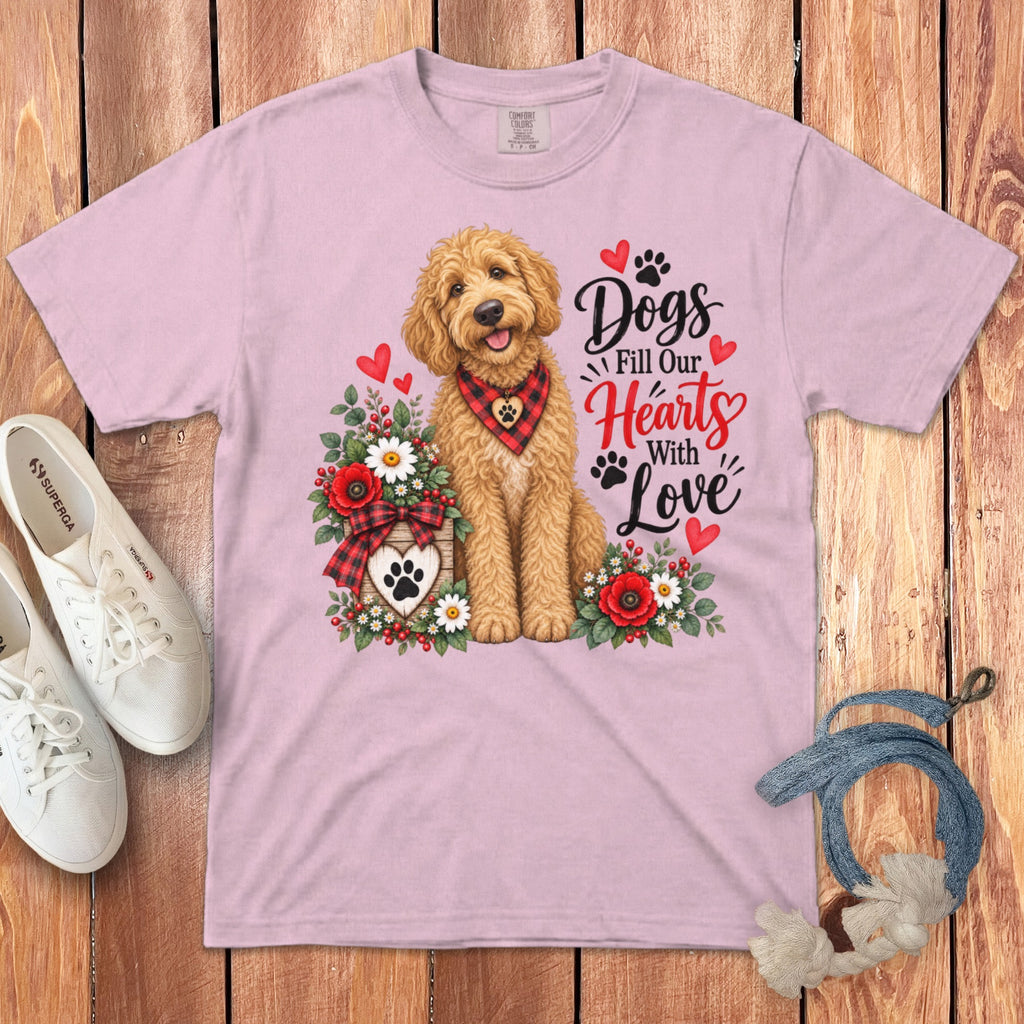 Golden Goldendoodle Hearts Love Signature T-Shirt