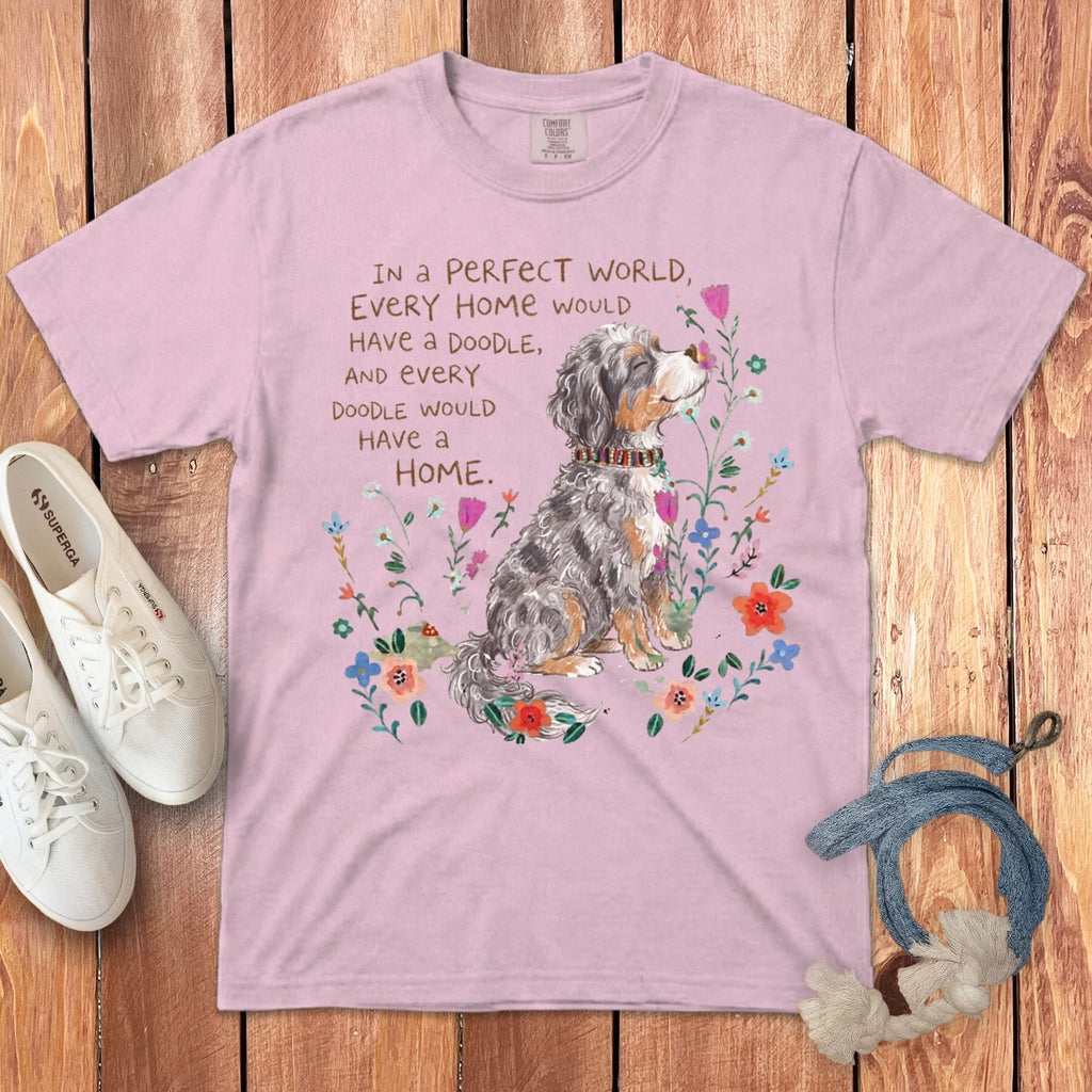 Perfect World Aussiedoodle Signature T-Shirt in Blossom / S by Puppy Jo