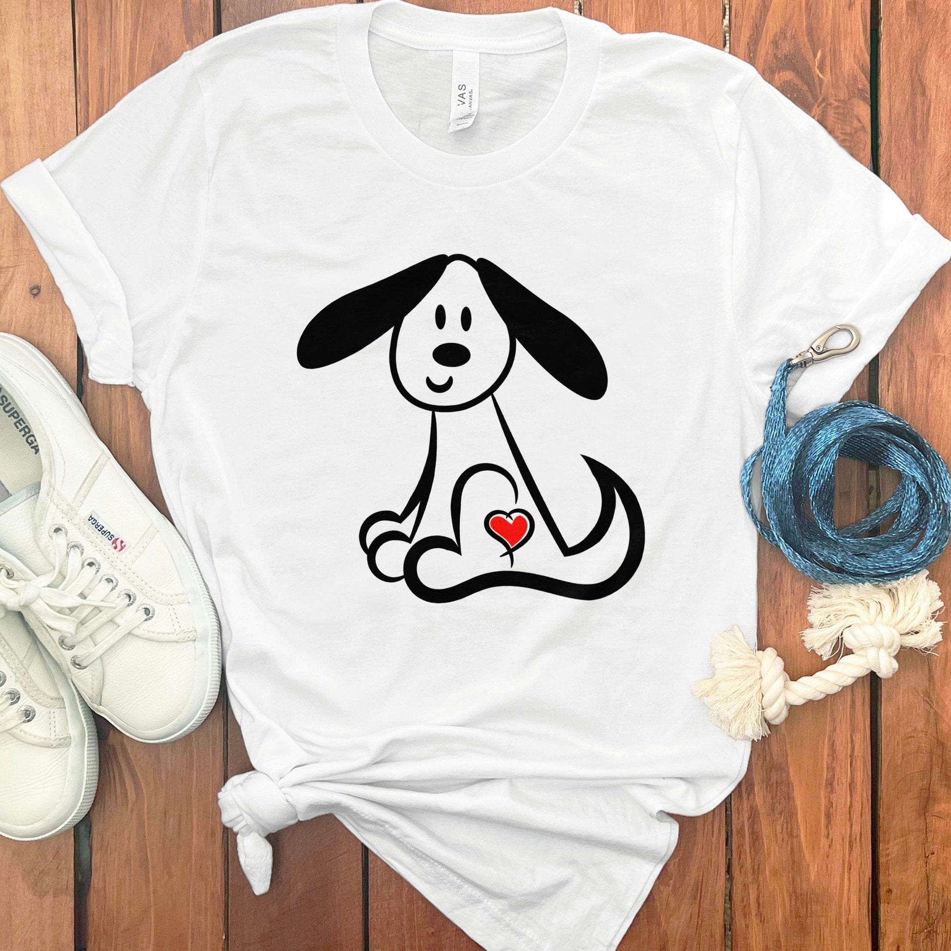 Adorable Puppy Cartoon Heart Print T-Shirt product