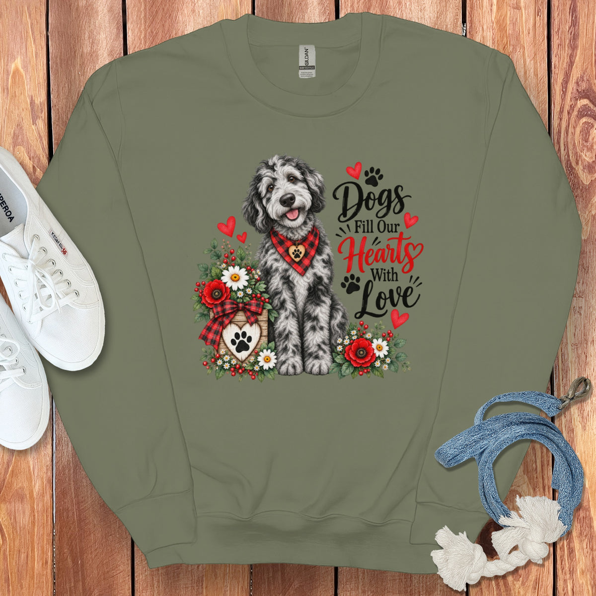 Merle Goldendoodle Hearts Love Sweatshirt