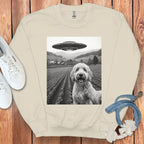 UFO Encounter with Happy Dog Unisex Sweatshirt