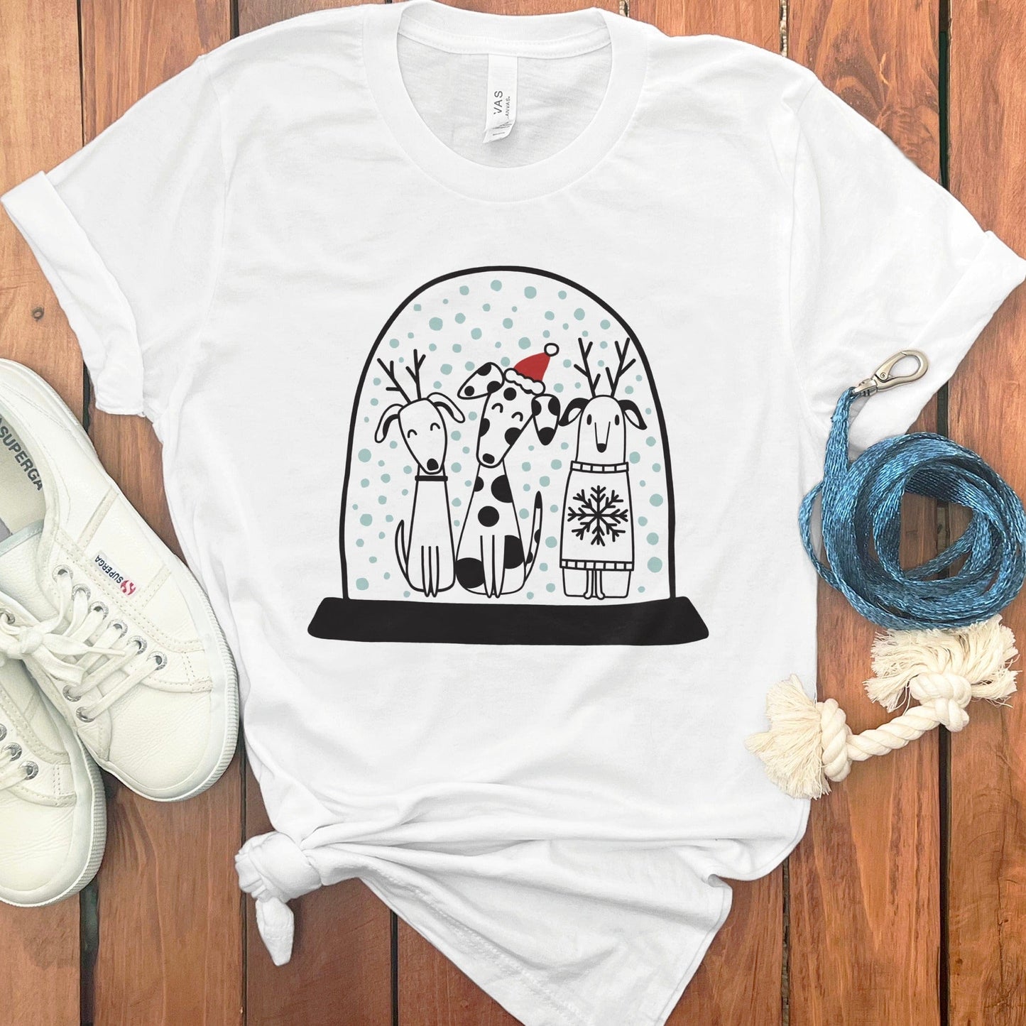 Cute Holiday Dogs With Polka Dot Background Shirt product
