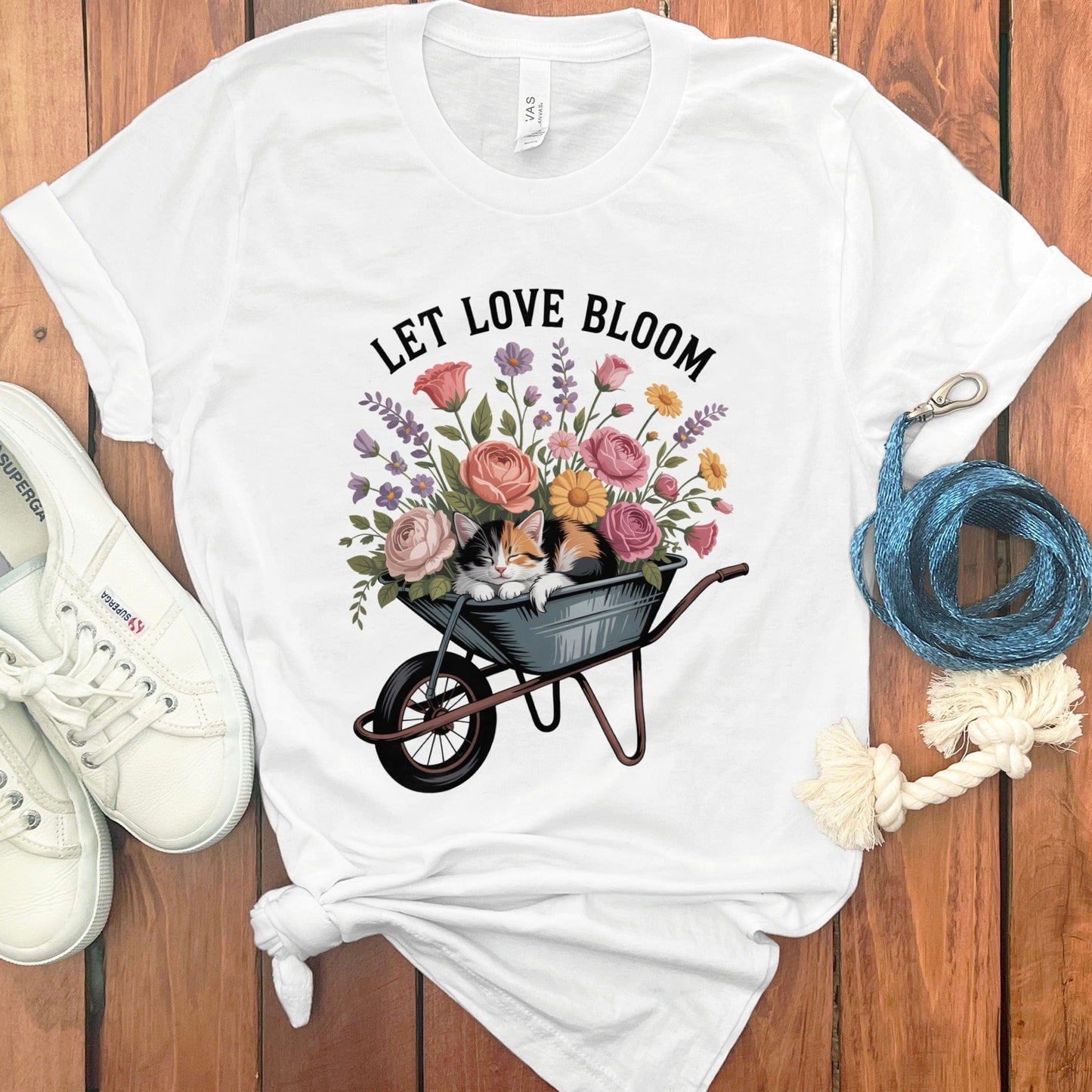 Let Love Bloom Floral Wheelbarrow Graphic T-Shirt product type