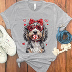 Adorable Dog with Heart Sunglasses T-shirt Product