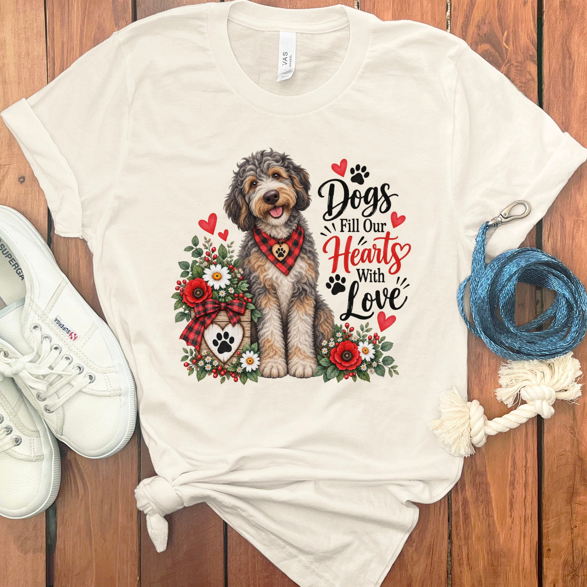 Aussiedoodle Hearts Love T-Shirt