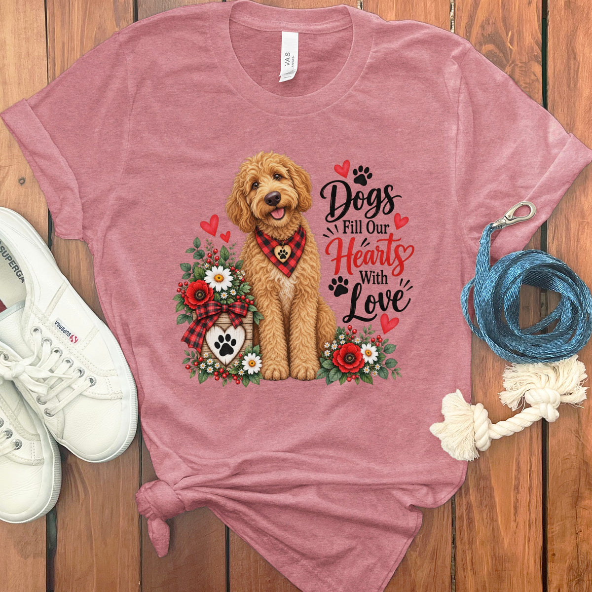 Apricot Goldendoodle Hearts Love T-Shirt