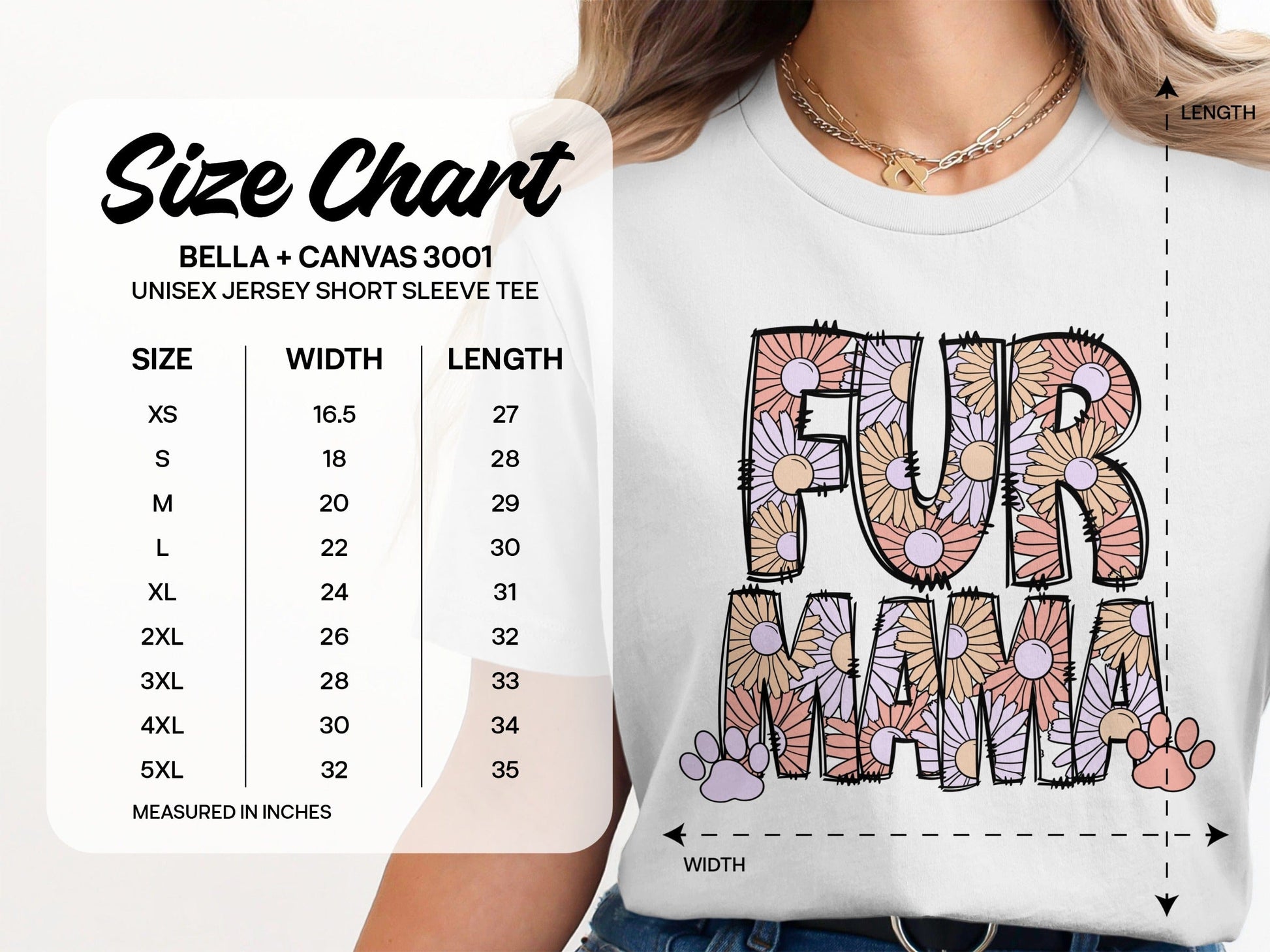 Floral Paw Print Fur Mama Graphic Tee product type