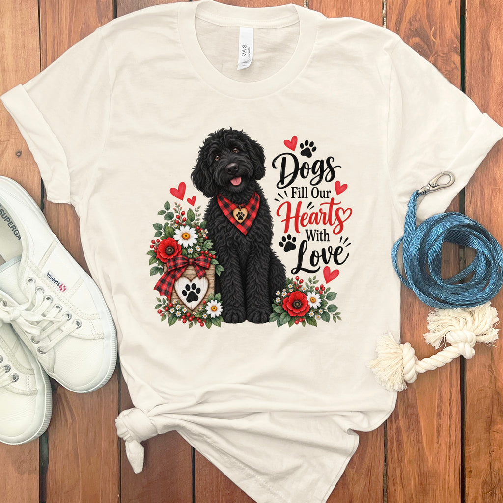 Black Goldendoodle Hearts Love T-Shirt
