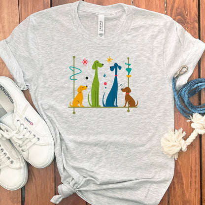 Colorful Mid Century Modern Dogs Graphic T-Shirt product