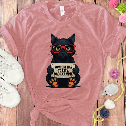 Funny Black Cat with Glasses Someone Bad Example product