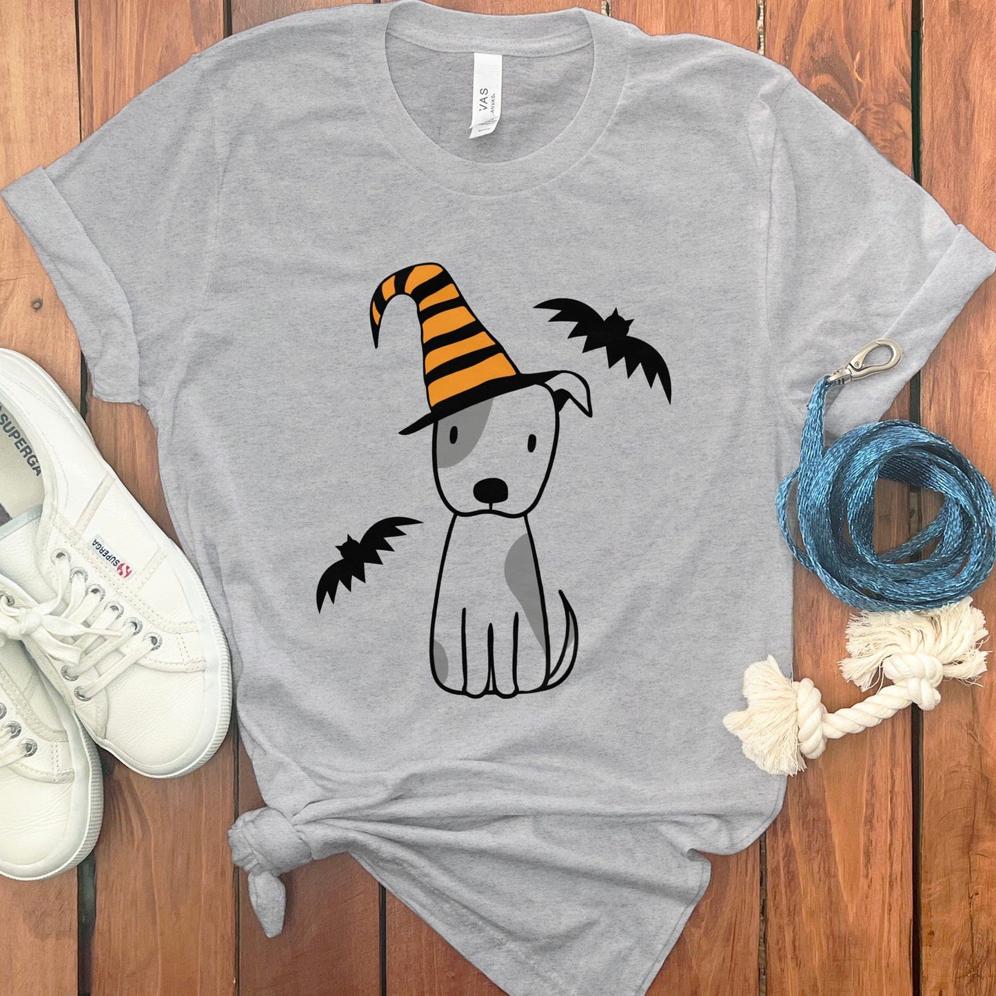 Halloween Dog Graphic Tee with Bats Product Type