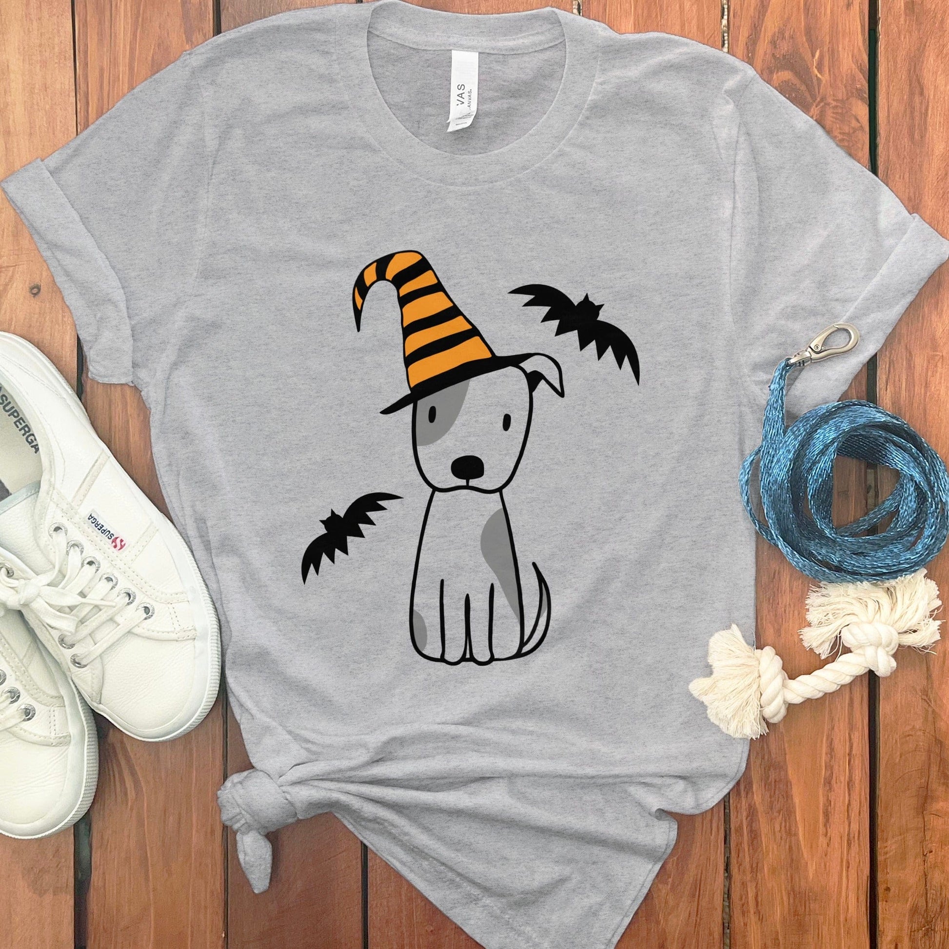 Halloween Dog Graphic Tee with Bats Product Type