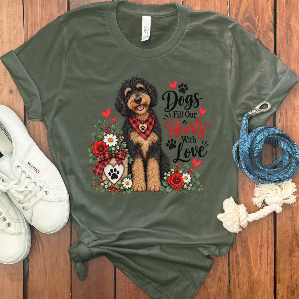 Phantom Goldendoodle Hearts Love T-Shirt