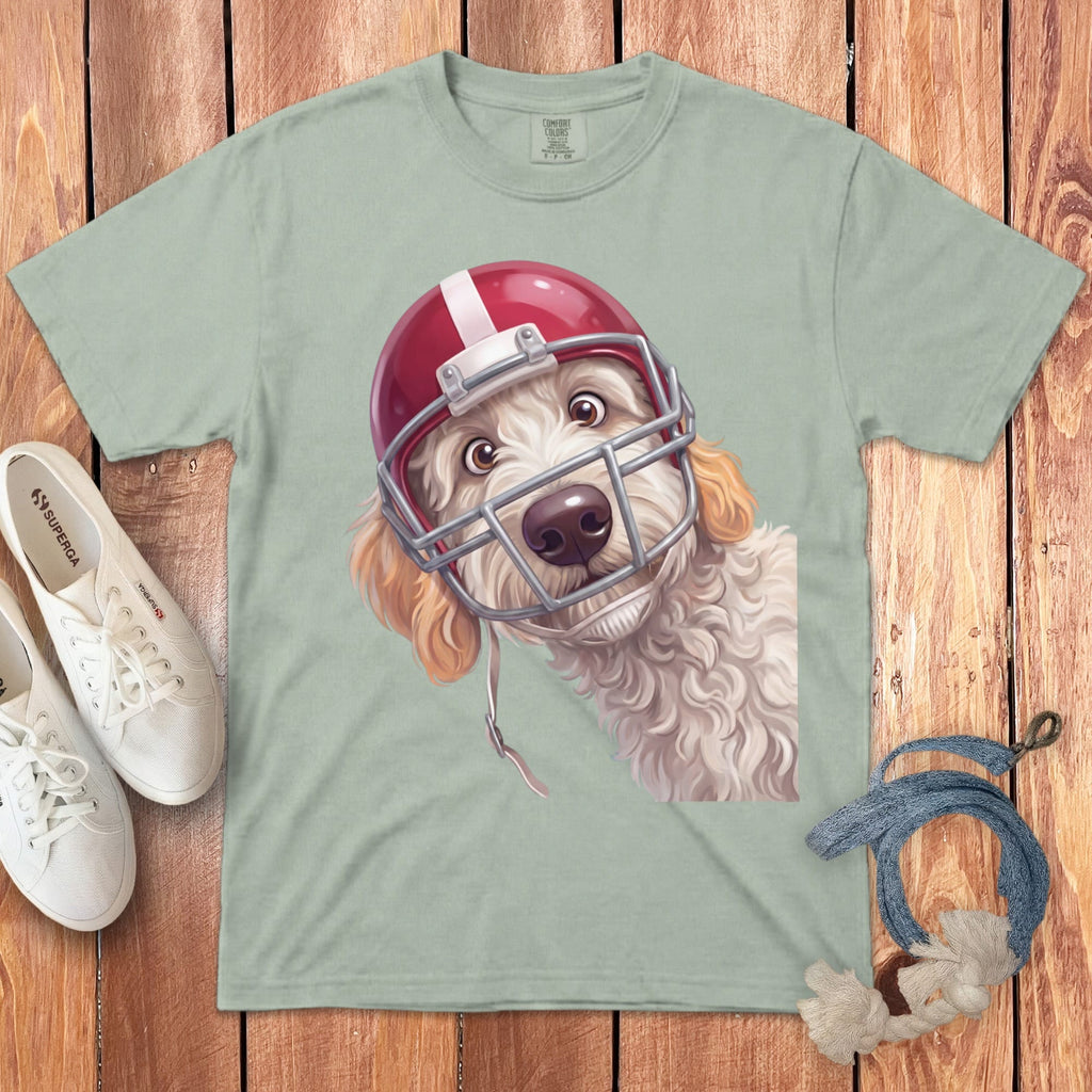 Maltipoo Football Helmet Signature T-Shirt in Bay / S by Puppy Jo