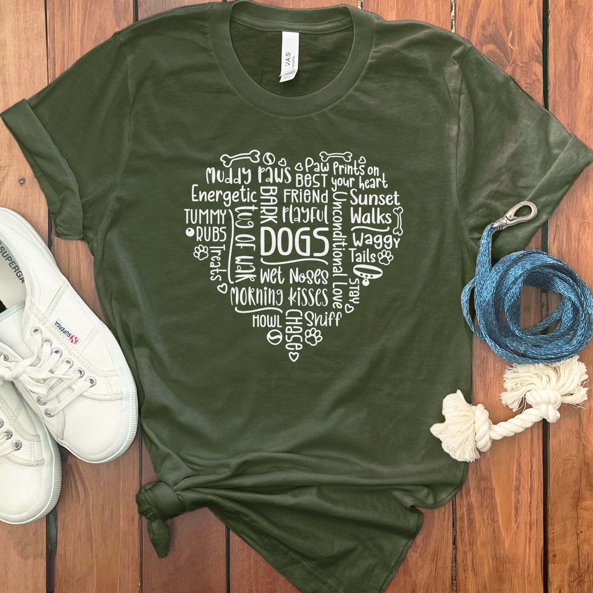 Heart Shaped Typography Dogs Graphic T-Shirt product