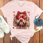 Cute Dog with Heart Glasses and Candy T-shirt