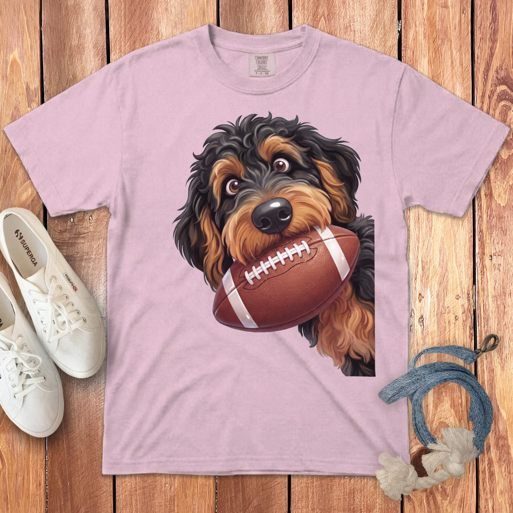 Phantom Goldendoodle Football Signature T-Shirt in Blossom / S by Puppy Jo
