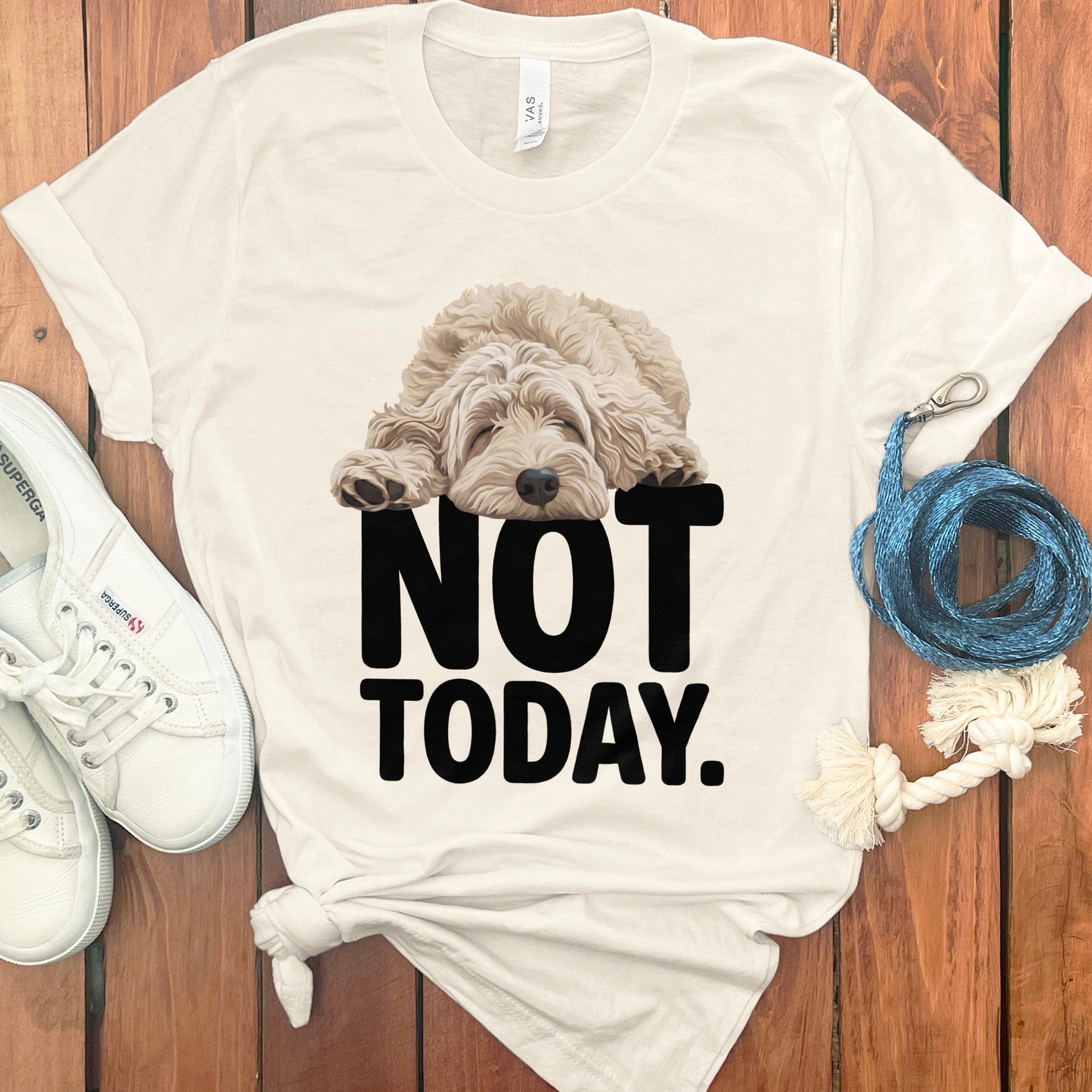 Adorable Dog Not Today Graphic Tee for Pet Lovers