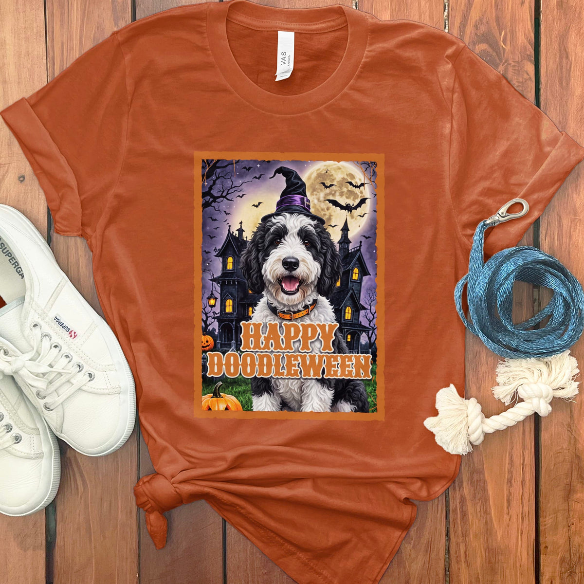 Sheepadoodle Happy Doodleween T-Shirt in Autumn / M by Puppy Jo