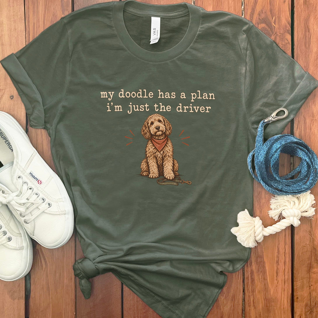 Doodle Driver T-Shirt in Military Green / S by Puppy Jo